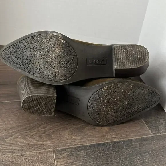 Esprit Brown Reina Pointed Toe Pull On Mid Calf Stacked Heel Boots Size 10 - Picture 6 of 11